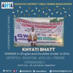 Double Crown for Khyati in AITA CS 7 Tennis Tournament, Ajmer, Rajasthan